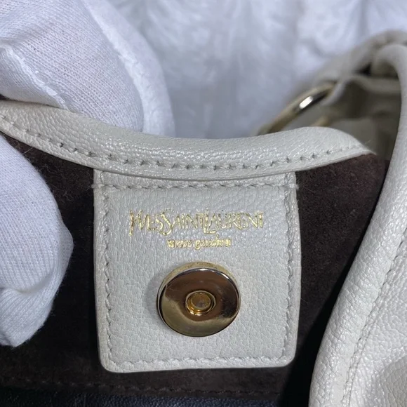 Yves Saint Laurent Rive Gauche EUC Leather Large Shoulder Bag AUTHENTIC YSL - Picture 6 of 16